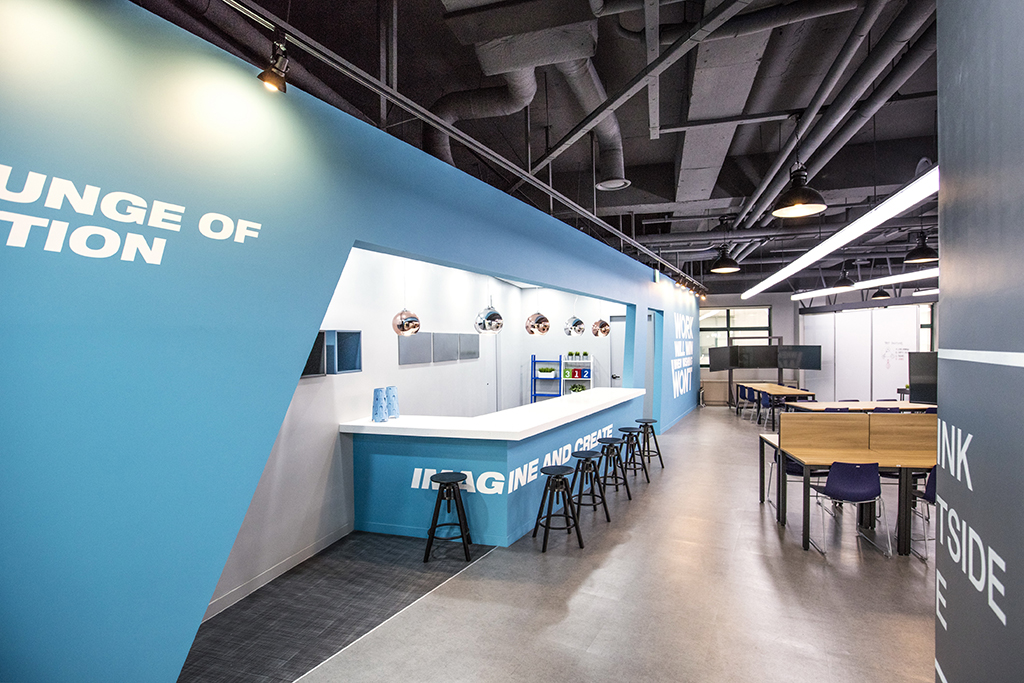 Blue Interior Counter